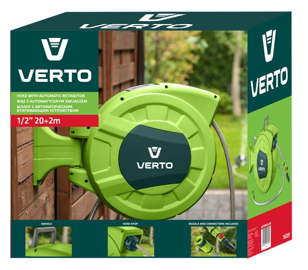 Furtun de gradina cu tambur automat 1/2", 20m+2m 15G891