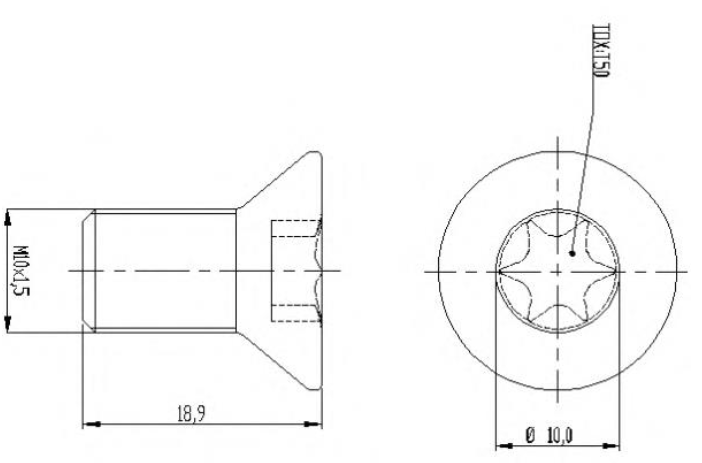 Surub disc frana BMW OE 07136772426 LAND ROVER RANGE ROVER SPORT I (L320), MINI MINI (R50, R52, R53, R55, R56, R57, R58, R59), 1 buc.