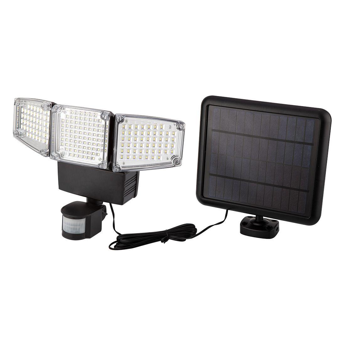 Lampa solara tripla de perete, 1000 lm, cu senzor de miscare, acc. 2 x 3.7V Li-Ion 99-089