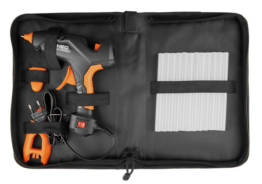 Set pistol lipit 11mm 60/100W + 12 batoane lipit + 3 protectii degete + port textil 17-100