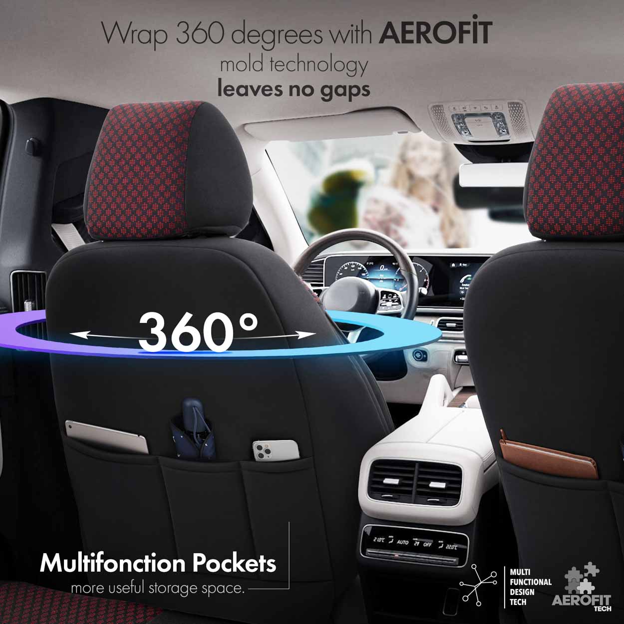 Set huse scaune PREMIUM, Universale, fractionate OTOM SPORT PLUS 103 negru
