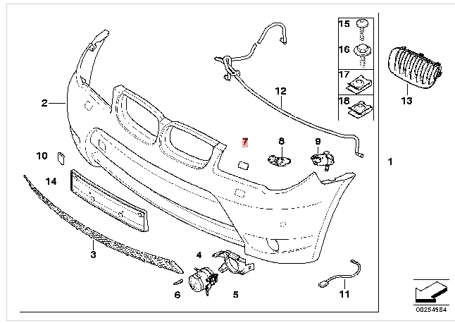 Capac al sistemului de spalare faruri, partea dreapta - BMW X3 (E83), 2003-2006, 51110305054 original