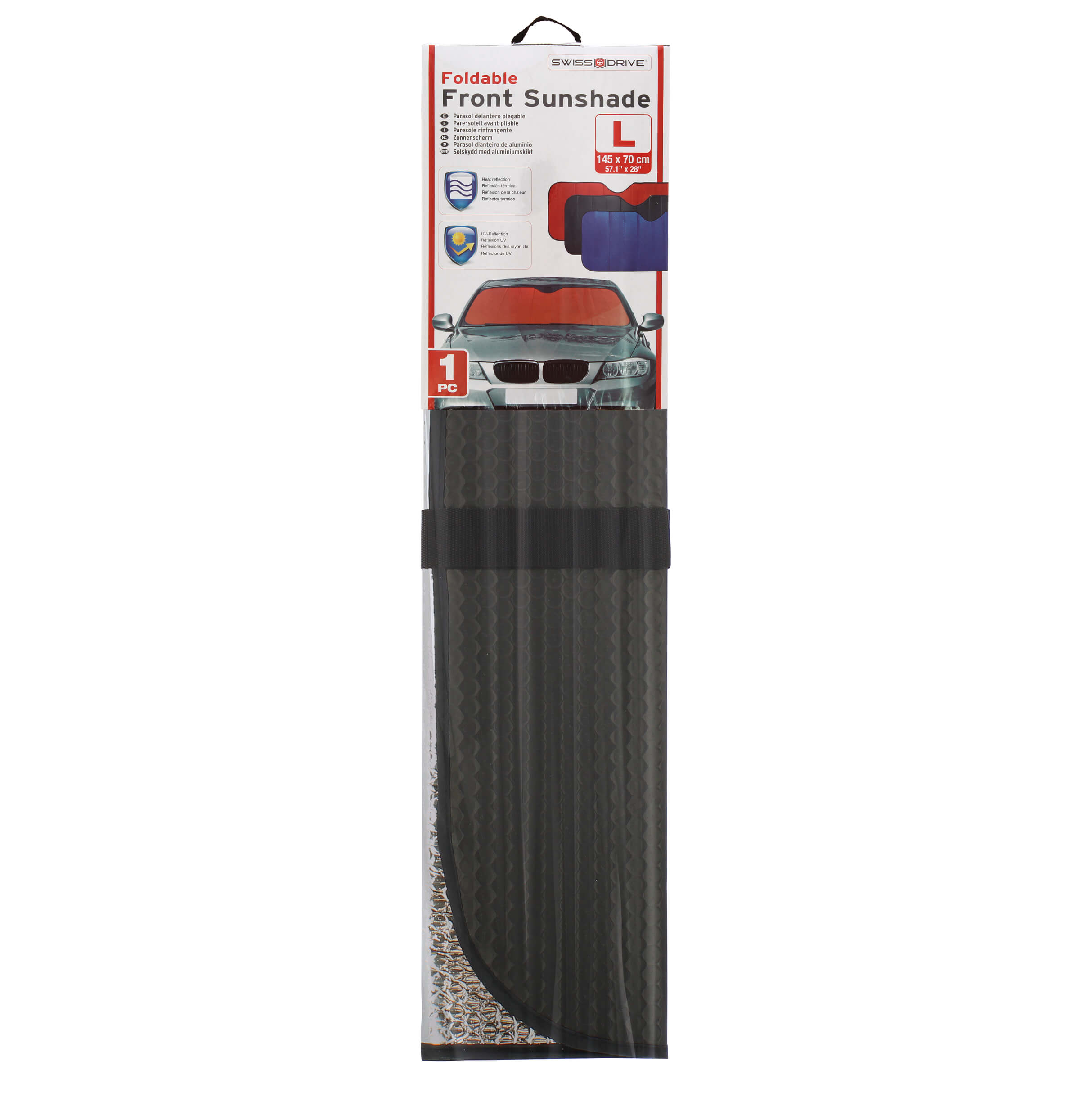 Parasolar parbriz fata pentru vara MATT L 145x70 cm Negru