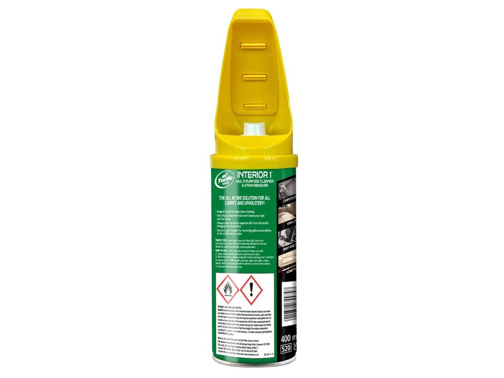 Spray curatat tapiteria Turtle Wax pentru curatat mochete si scaune spuma cu perie , 400 ml