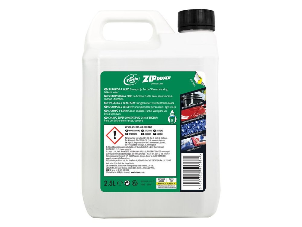 Sampon auto concentrat, cu ceara Turtle Wax Essential Zip Wax FG7999, 2.5L