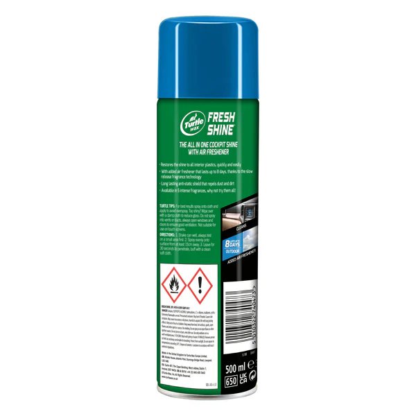 Spray curatare bord Turtle Wax Cockpit Fresh Shine Outdoor 500ml pt. elemente plastic , cu parfum de lunga durata FG7739