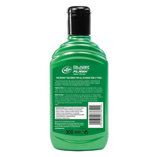 Solutie pentru restaurat elemente plastic exterior si anvelope Turtle Wax 52855 GL Black in A Flash 300ml