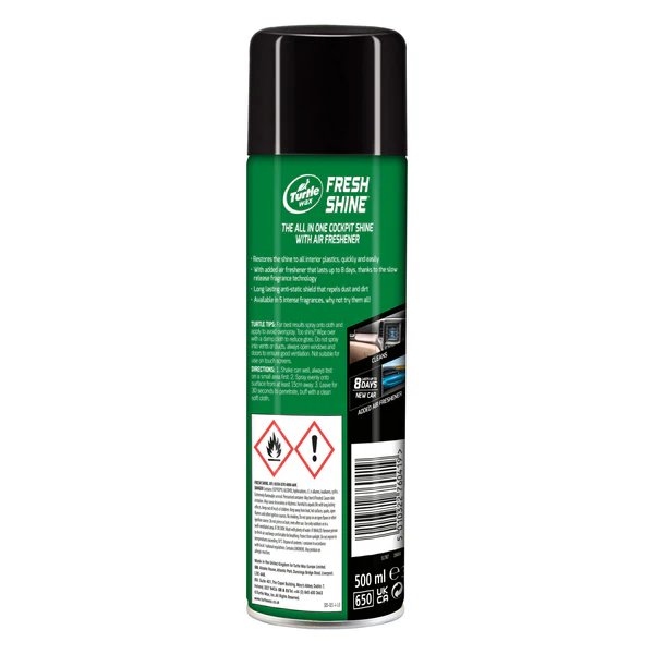 Spray curatare bord Turtle Wax Cockpit Fresh Shine New Car 500ml pt. elemente plastic , cu parfum de lunga durata