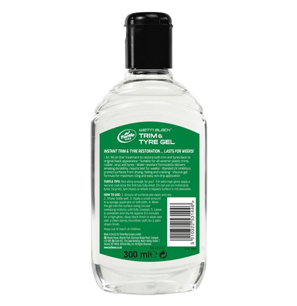 Gel intretinere si luciu anvelope si elemente palstic, aspect umed Turtle Wax Wet N Black 300ml