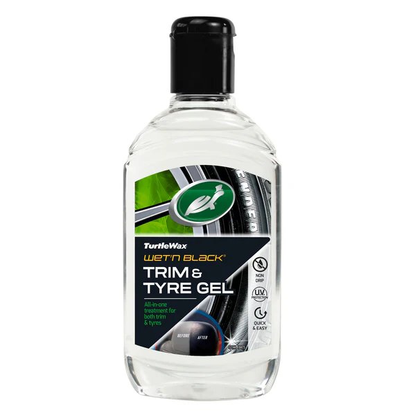 Gel intretinere si luciu anvelope si elemente palstic, aspect umed Turtle Wax Wet N Black 300ml
