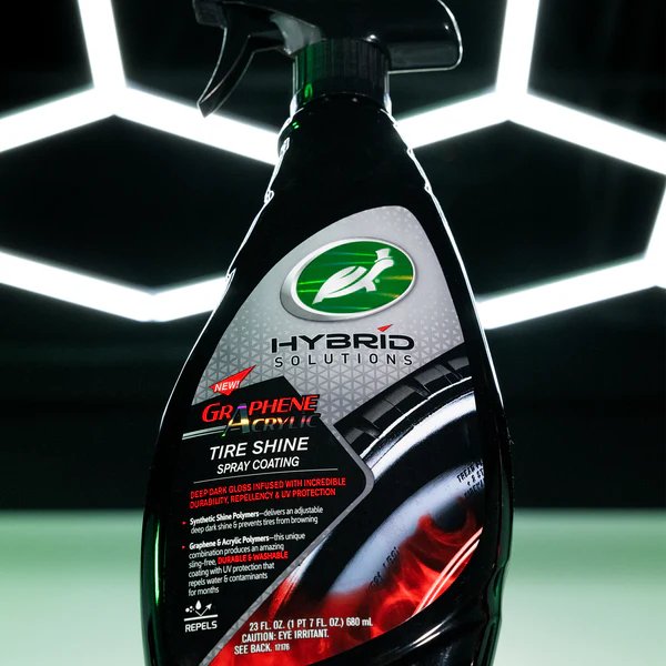 Solutie intretinere si luciu anvelope Turtle Wax HS Tyre Shine 680ml, aspect negru intens, protectie UV