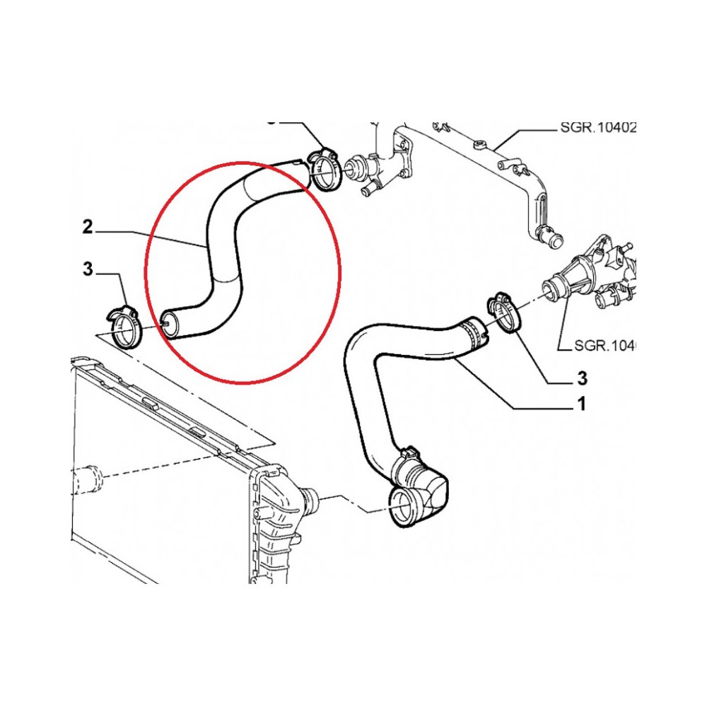 Furtun radiator racire Alfa Romeo 147 2000-2010, 156, 1997-2006, 159 2005-2012, Lybra, 1999-2005, motor 1.9 JTD, 1.9 JTDm, Material : Cauciuc, Diametru interior [mm] : 32/32, 46814855; 60652131