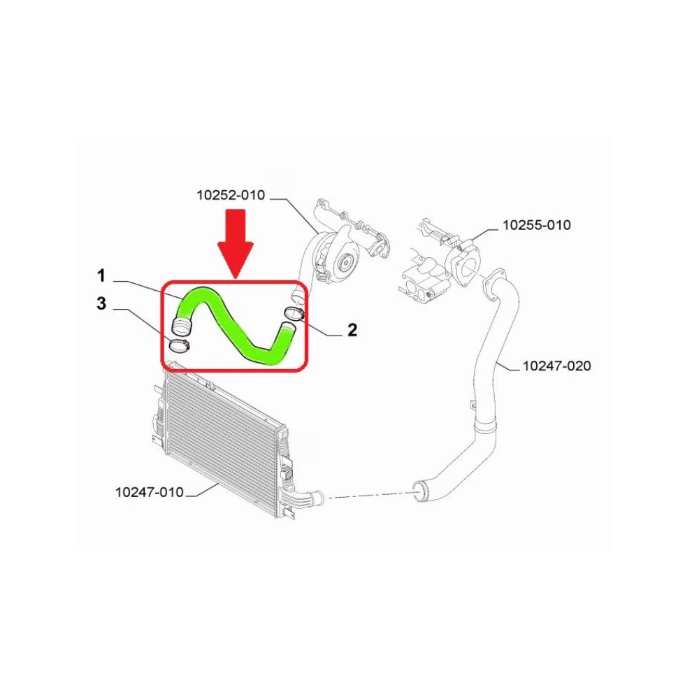 Furtun intercooler, supraalimentare Alfa Romeo 159, 2005-2012, motor 1.9 JTDm, Material : Silicon, Diametru interior [mm] : 50/50, 50501561; 50506262; 50508204; 50508205; 60697951