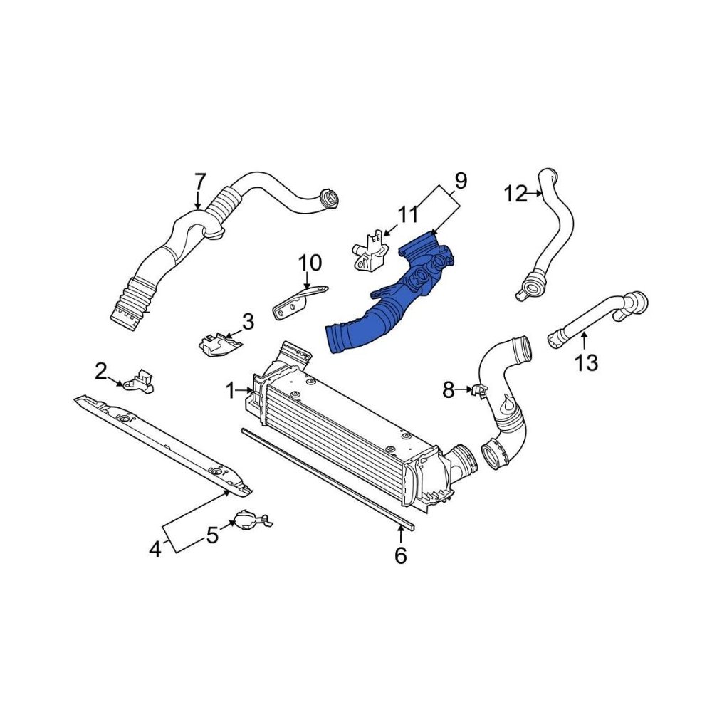 Furtun filtru aer, tubulatura filtru BMW Seria 3 E90/E91/92/93, 2005-2013, motor 3.0 R6 T, Material : Plastic, 13717590306; 7590306