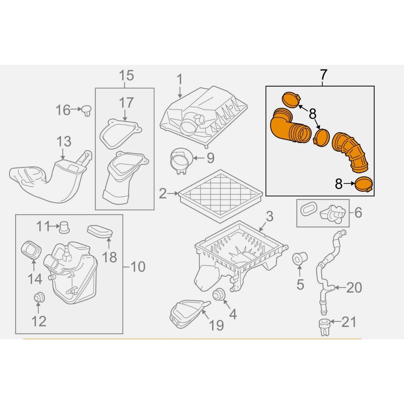 Furtun filtru aer, tubulatura filtru Chevrolet Cruze, 2009-, motor 1.4 T, Material : Plastic, Cu cleme