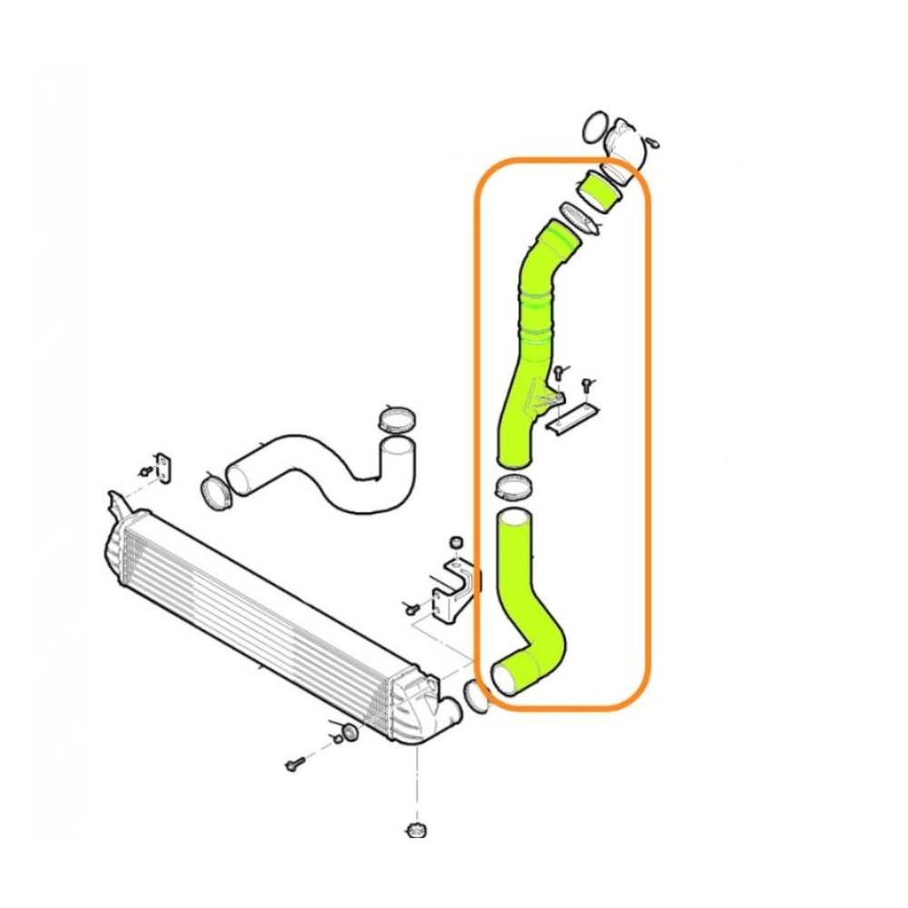 Furtun intercooler, supraalimentare Fiat Sedici, 03.2006-, Suzuki Sx4 2006-2013, motor 1.9 JTD, 1.9 DDiS, Material : Cauciuc, Diametru interior [mm] : 50/50, 1366079J50; 1366079J50000; 71746644