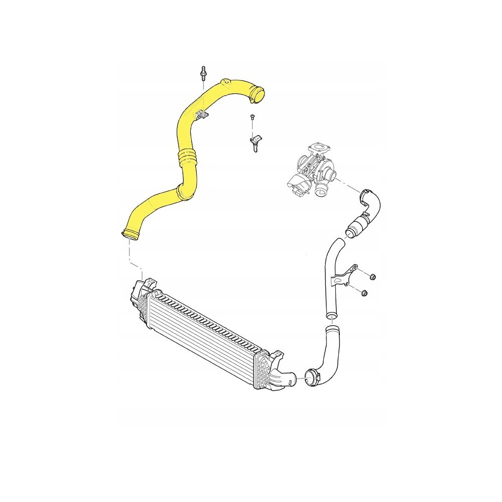 Furtun intercooler, supraalimentare Ford Galaxy 2006-2015, Mondeo 2007-, S-Max 2006-2015, motor 1.8 TDCI, Material : Cauciuc, Diametru interior [mm] : 50/50, 1376326; 1383683; 1459395; 1521483; 20776785