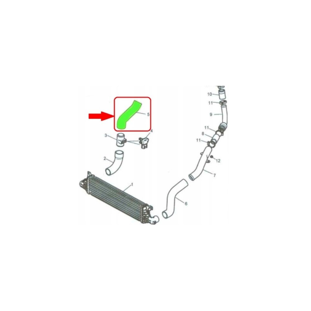 Furtun intercooler, supraalimentare Jaguar X-Type 2001-2009, motor 2.0 d, 2.2 d, Material : Cauciuc, Diametru interior [mm] : 48/48, 4X436K770AD; 4X439L474AB; 4X43-9L474-AB; 92477AB; C2S26986