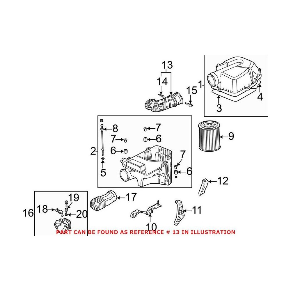 Furtun filtru aer, tubulatura filtru Honda Cr-V, 2002-2006, Stream, 2001-2006, motor 2.0, Material : Cauciuc, Diametru interior [mm] : 72/83