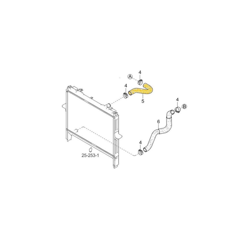 Furtun radiator racire Kia Sorento 2006-09, motor 2.5 CRDI, Material : Cauciuc, 254113E000