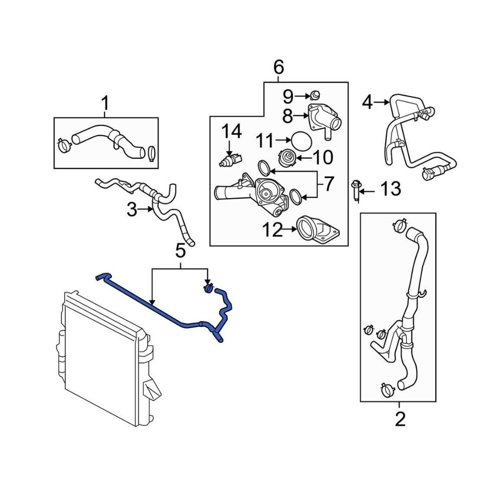 Furtun radiator incalzire habitaclu Land Rover Discovery/Lr3 2004- 2009, Range Rover Sport 2005-2013, motor 4.4 V8, Material : Cauciuc, Echipare : Cu cleme, PCH500153