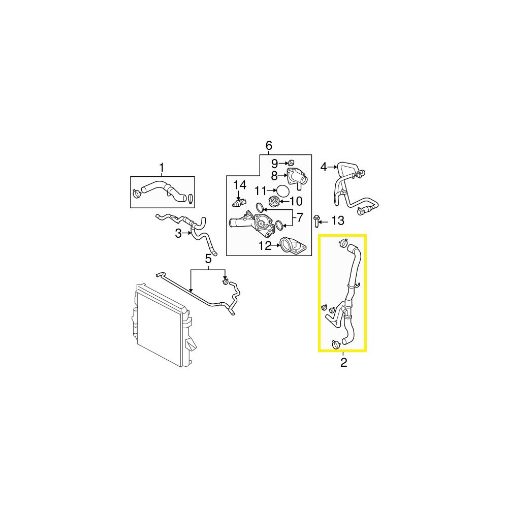 Furtun radiator racire Land Rover Discovery/Lr3 2004-2009, Range Rover Sport 2005-2013, motor 4.4 V8, Material : Cauciuc, Cu cleme, 5H228491CA; PCH500962