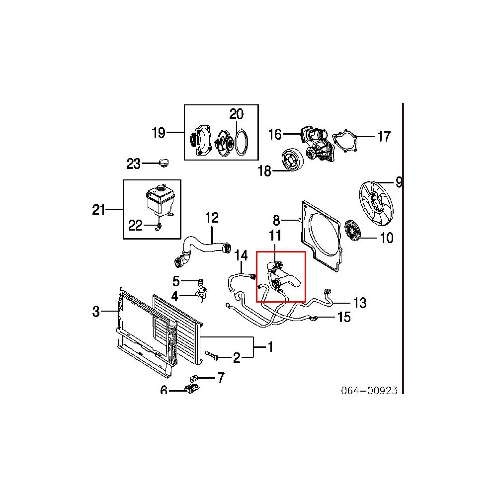 Furtun radiator racire Land Rover Range Rover, 02-12, motor 4.4 V8, Material : Cauciuc, PCH001110