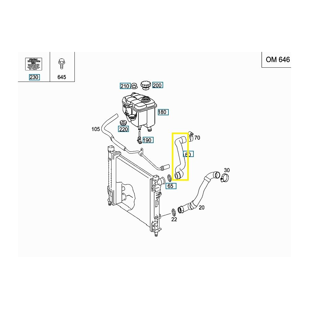 Furtun intercooler, supraalimentare Mercedes Clasa C (W203) 2000-2007, Clasa Clc (Cl203) 2008-, C-Sportcoupe (Cl203) 2000-2008, motor 1.8 compressor, Material : Cauciuc 2035010982; 2035015782; A2035010982; A2035015782,