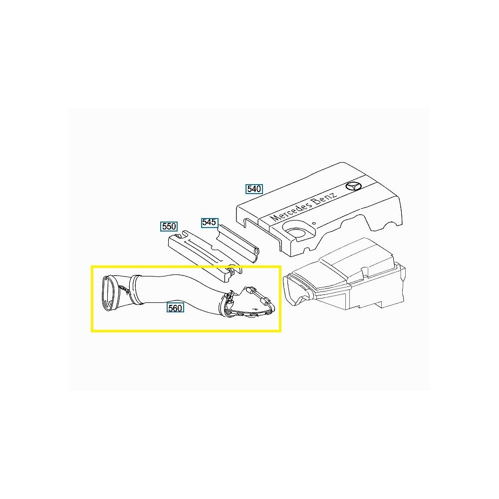 Furtun filtru aer, tubulatura filtru Mercedes Clasa E (W211), 2002-2009, motor 1.8 compressor, Plastic, 2710941282; A2710941282