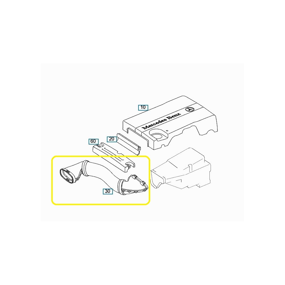 Furtun filtru aer, tubulatura filtru Mercedes Clasa Slk (R171), 2004-2011, motor 1.8 compressor, Plastic, 2710941382; A2710941382