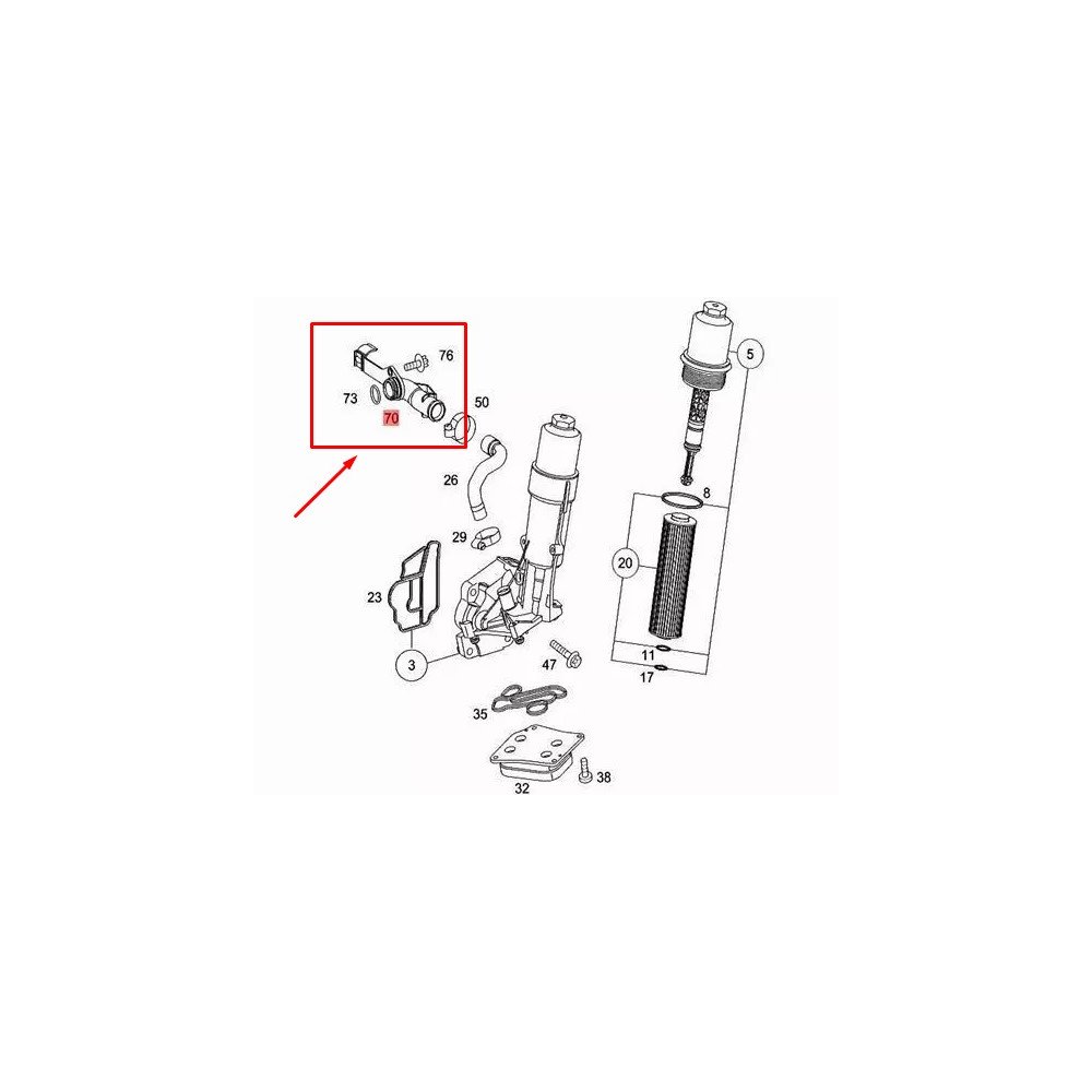 Furtun radiator racire Mercedes C (W203) 2000-2007, Clasa C (W204) 2007-2014, Clasa Clc (Cl203) 2008-, Clasa Clk (W209), 02-2010, Clasa E (W212) 2009-2016, Clasa E (W211) 2002-2009, Sprinter 2006-2018, motor 1.8 compressor, 1.6 compressor, 2712001152