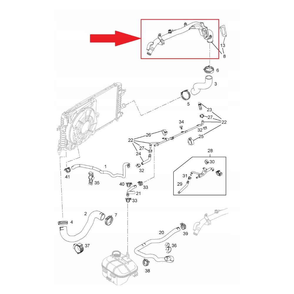 Furtun radiator racire Opel Astra H 2004-, Signum 2003-2008, Vectra C 2002-2009, Zafira 2005-2011, Saab 9.3, 02-2007, 9.3 2007-2013, motor 1.9 CDTI, 1.9 TiD, Material : Otel & Cauciuc, garnituri incluse, 55196452; 55563692; 55566009; 93179122