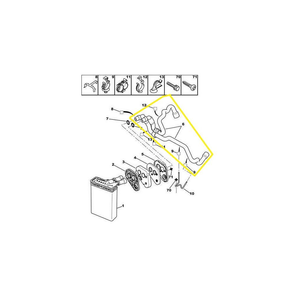 Furtun radiator incalzire habitaclu Citroen Berlingo, 1996- 2002, Zx, 1991-1997, 306, 1997- 2001, Peugeot Partner, 1996- 2002, motor 1.8, 1.6, 1.9, 2.0, Material : Cauciuc, Diametru interior [mm] : 18/18, 1351Q1; 6464PP; 6464PZ