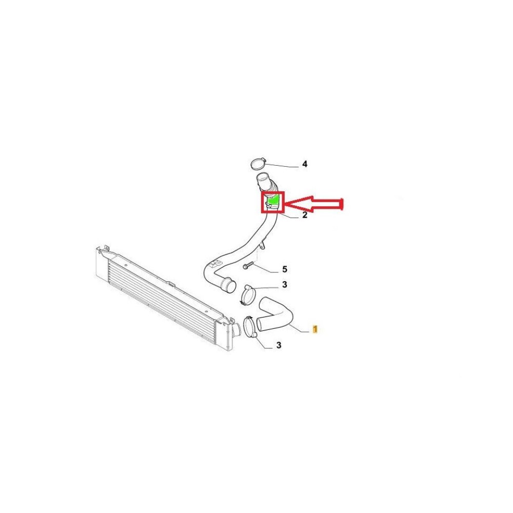 Furtun intercooler, supraalimentare Citroen Jumper 2006-2014, Fiat Ducato 2006-2014, motor 2.2 HDI, 2.2 MultiJet, Material : Cauciuc, Diametru interior [mm] : 45/45, 0382LY; 1359961080