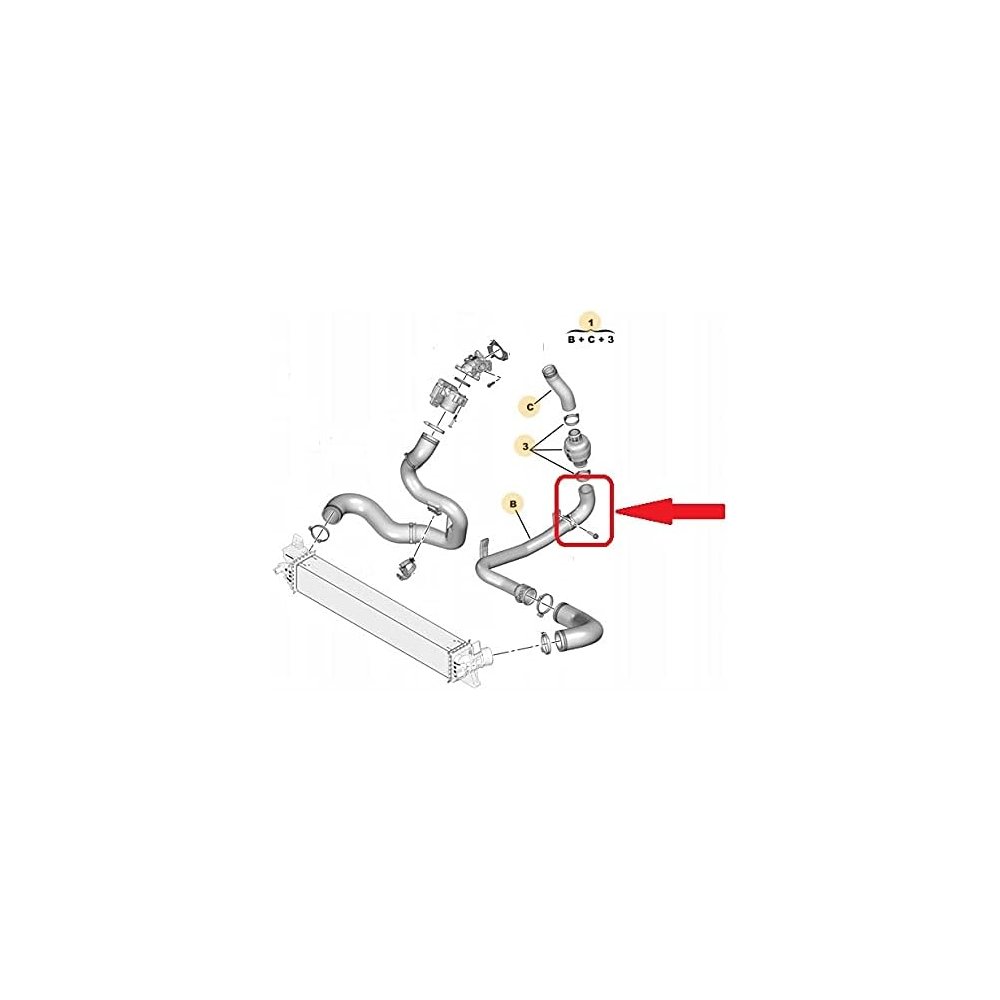 Furtun intercooler, supraalimentare Citroen Jumper 2014-, Peugeot Boxer 2014-, motor 2.0 HDI, Material : Silicon, Cu cleme, 1398849080; 1617244480; 1638153280