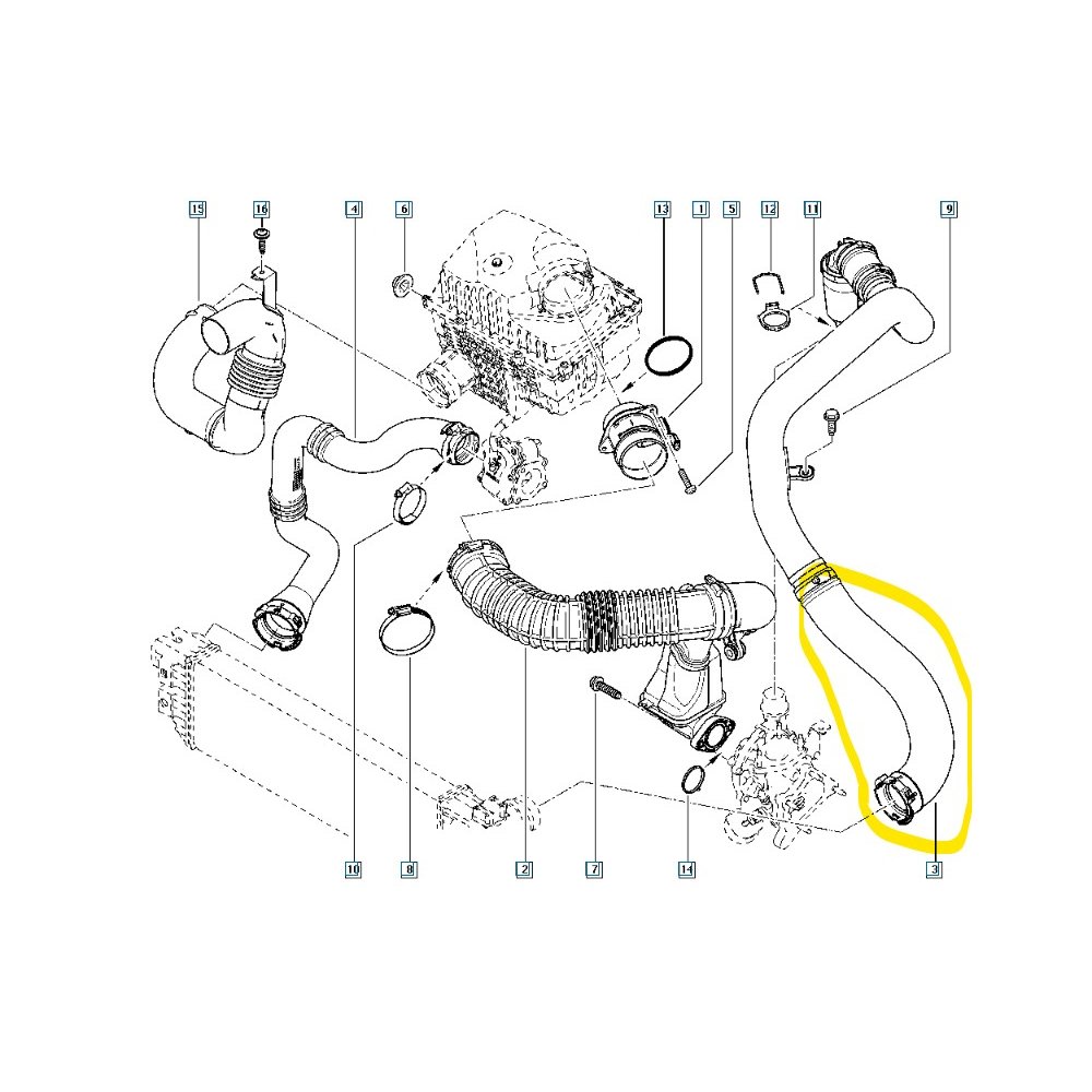 Furtun intercooler, supraalimentare Nissan Nv400 2010-, Opel Movano 2010-, Master 2010-, motor 2.3 dci, 2.3 CDTI, Material : Silicon, 144601765R; 4421017; 4421018; 4421019; 4423370; 4423766; 8200730576; 8200730576B; 8200730589,