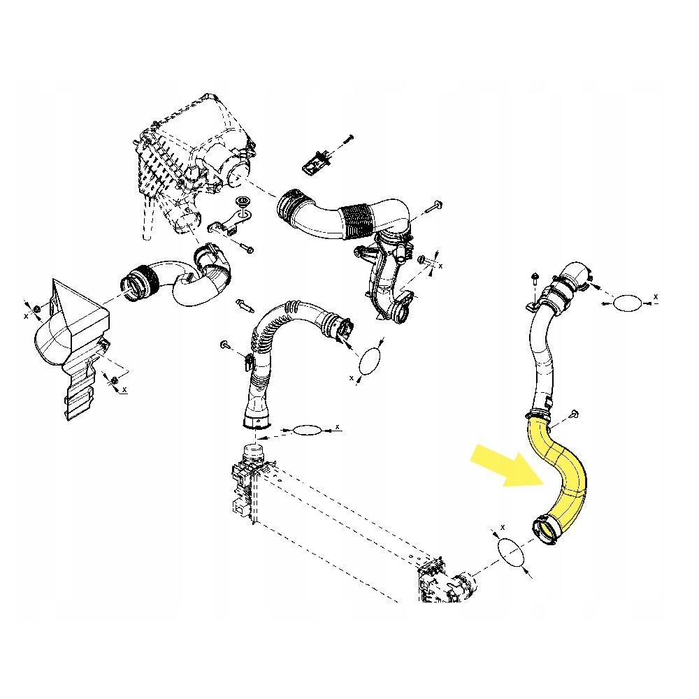 Furtun intercooler, supraalimentare Opel Vivaro 2014-, Renault Trafic 2014-, motor 1.6 CDTI, 1.6 dci, Material : Cauciuc, 144603145R; 4422245; 93451667
