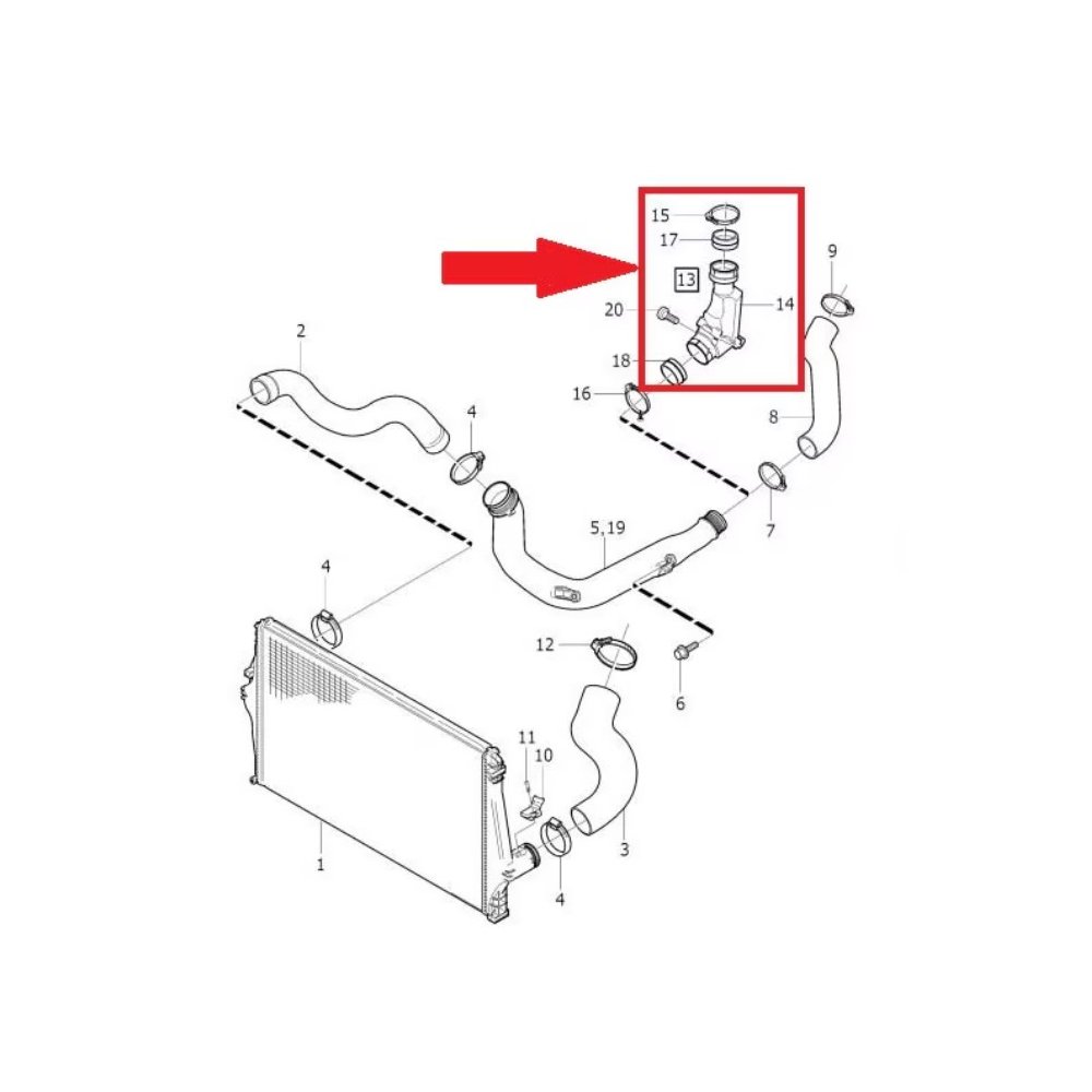 Furtun intercooler, supraalimentare Volvo S60 2000-2009, S80, 1998-2006, S80 2006-2015, V70 2000-2007, Xc70 2000-2007, Xc90 2002-2015, motor 2.4 D, 2.4 D5, 2.4 D3, Material : Cauciuc, Cu cleme, 30740895; 30740896; 30794890