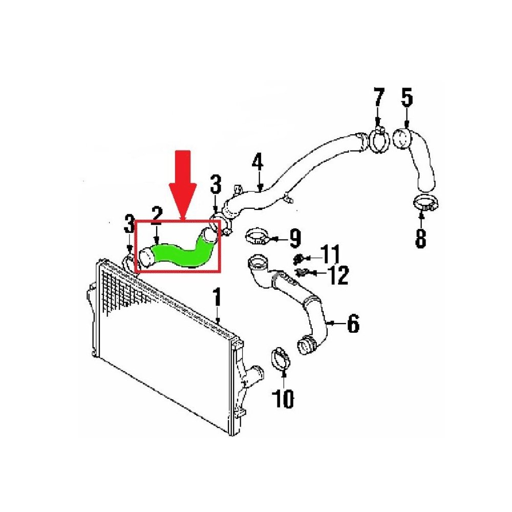 Furtun intercooler, supraalimentare Volvo S60 2000-2009, V70 2000-2007, motor 2.4 D5, Material : Cauciuc, Diametru interior [mm] : 50/50, 30639346; 30792883; 31261371; 31370210