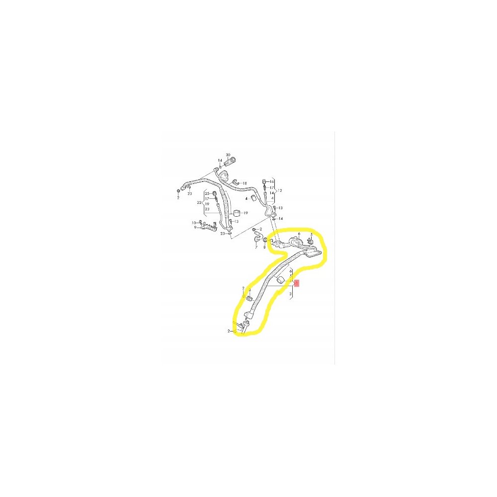 Conducta aer conditionat Audi A6 (C8) 2018-, A7 (4k) 2018-, motor 2.0 TDI, 3.0 TDI, 2.0 TFSI, 3.0 V6 TFSI, 4.0 V8 T, 2.9 V6 T, Evaporator - Compresor - Condensator, Conducta presiune variabila, freon : R1234yf