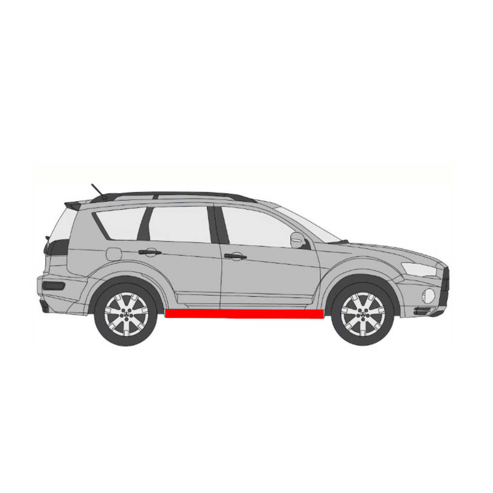 Piesa de reparatie prag Mitsubishi Outlander (Cu0w), 05.2003-03.2007, partea Stanga, Aftermarket