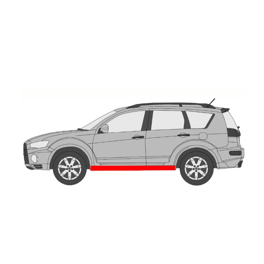 Piesa de reparatie prag Mitsubishi Outlander (Cu0w), 05.2003-03.2007, partea Dreapta, Aftermarket