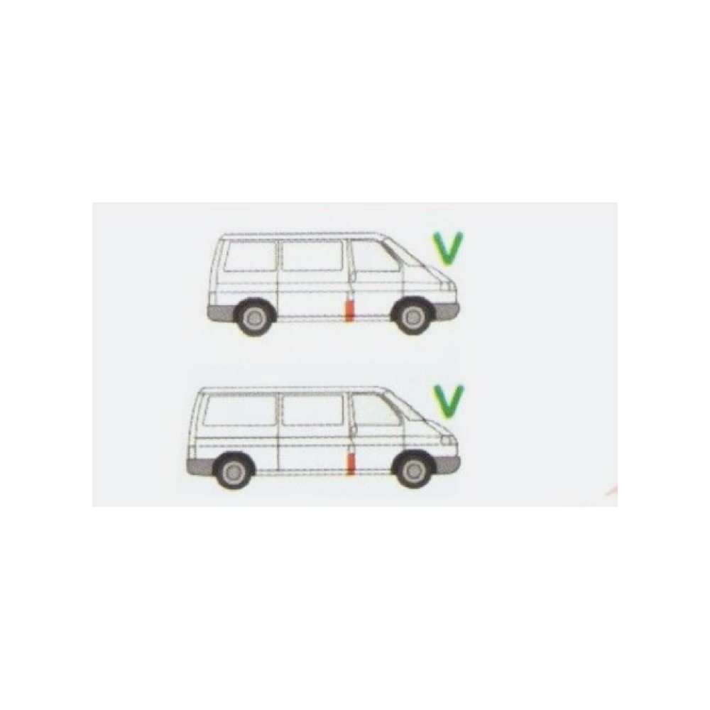 Segment reparatie panou lateral Vw Transporter (T4)/Caravelle/Multivan 07.1990-03.2003 , partea Stanga/ Dreapta, Inaltimea 290 Mm, Segment Stalp,