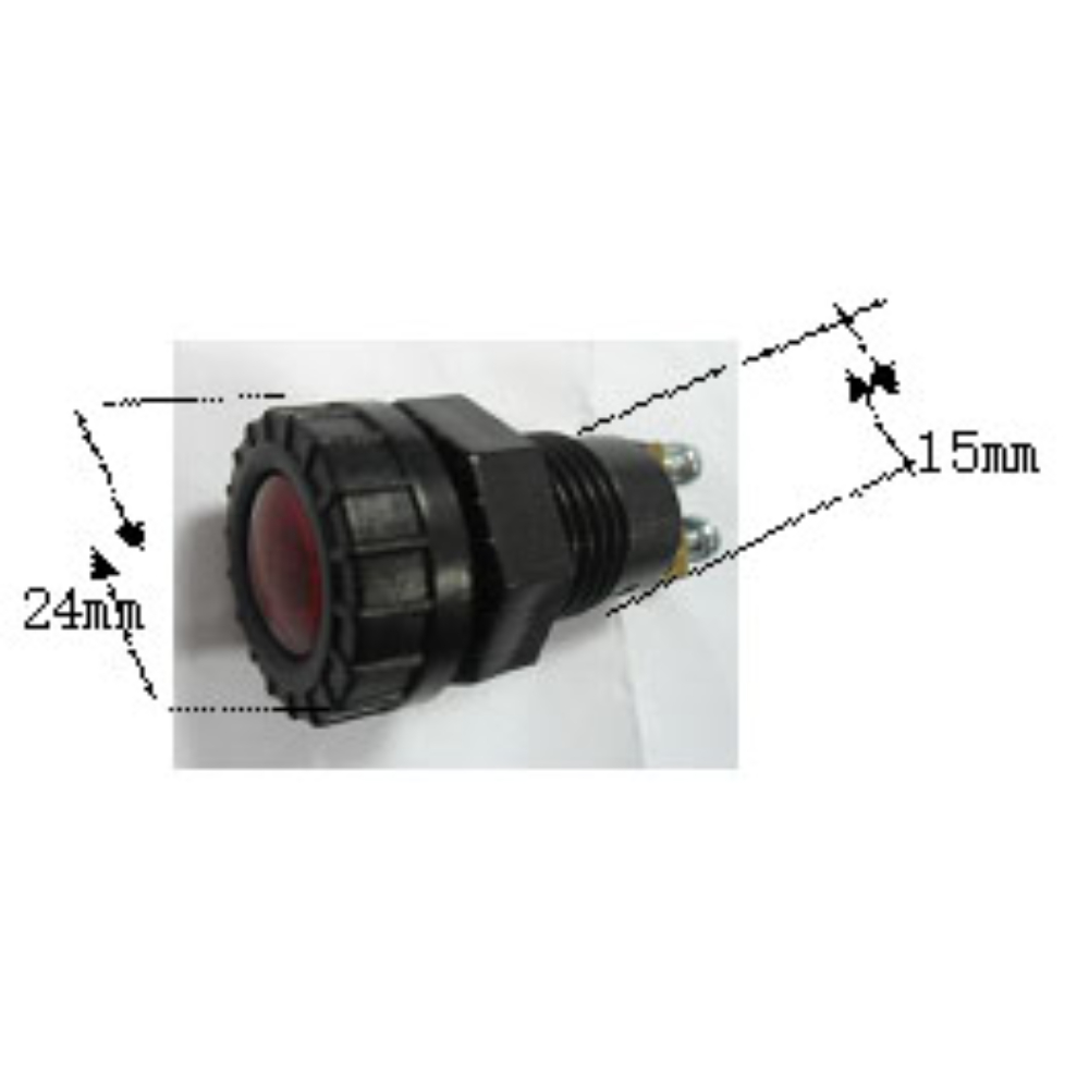 Lumina martor BestAutoVest cu bec ba9s, 12V, 2w, diametru 24mm, diametru filet 15mm, rosu