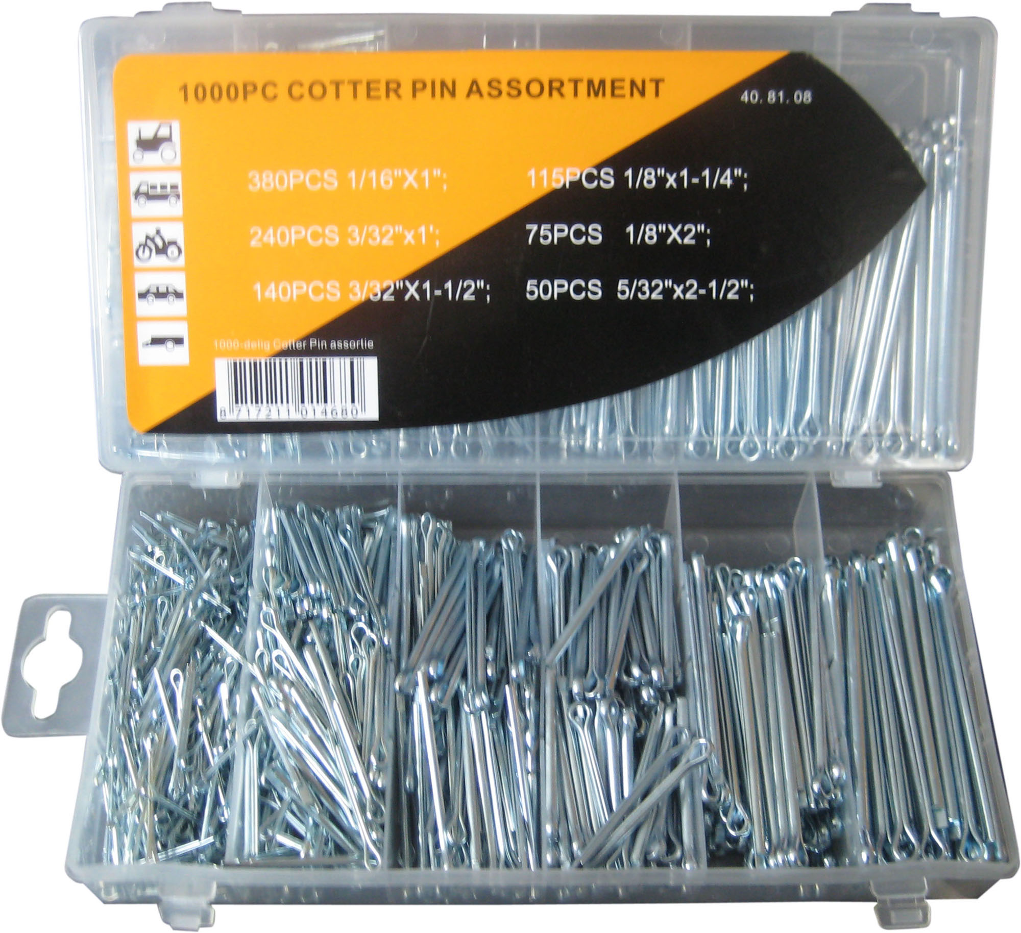 Set splinturi 1000 buc stifturi elastice, 6 tipuri diferite