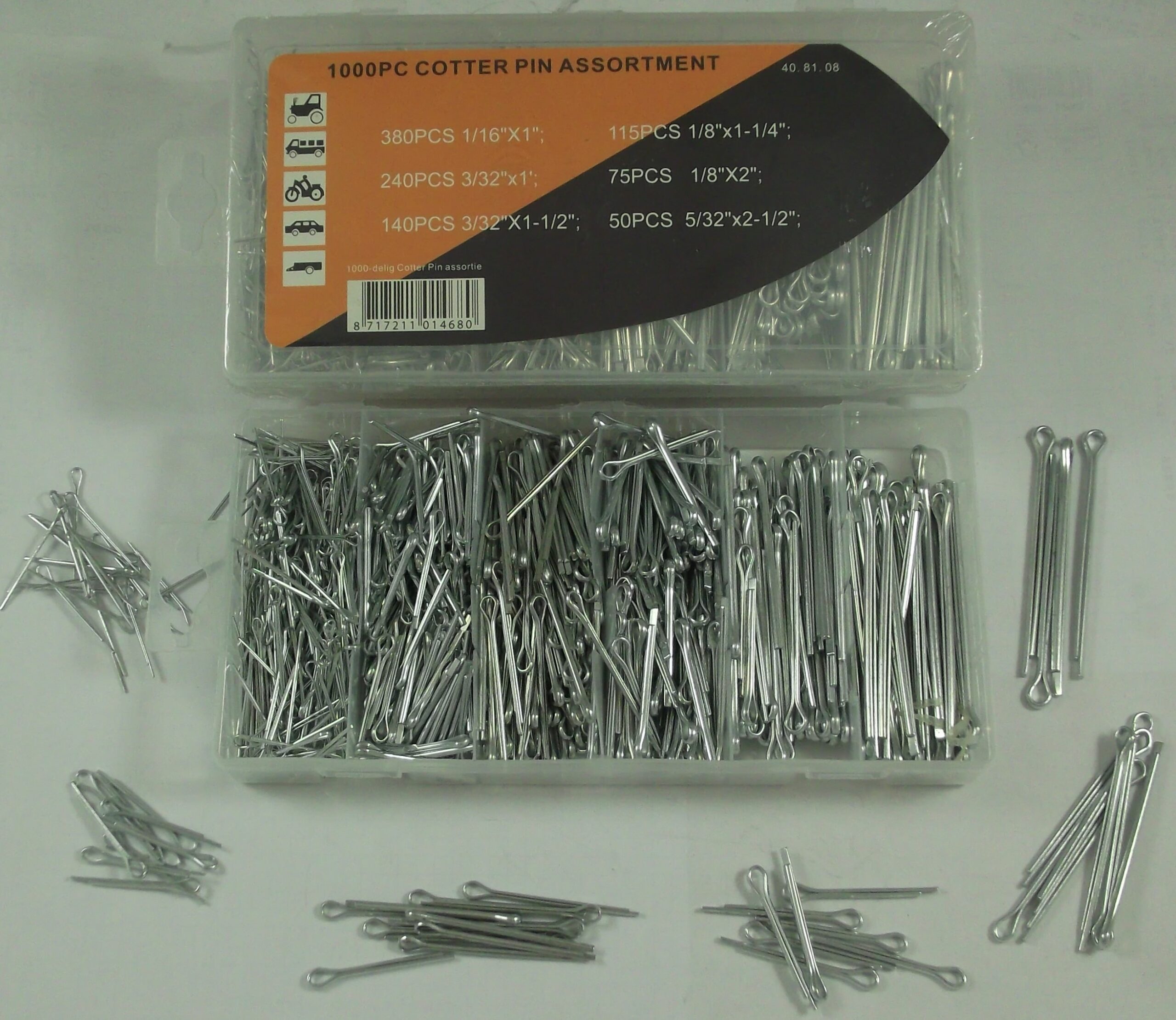 Set splinturi 1000 buc stifturi elastice, 6 tipuri diferite