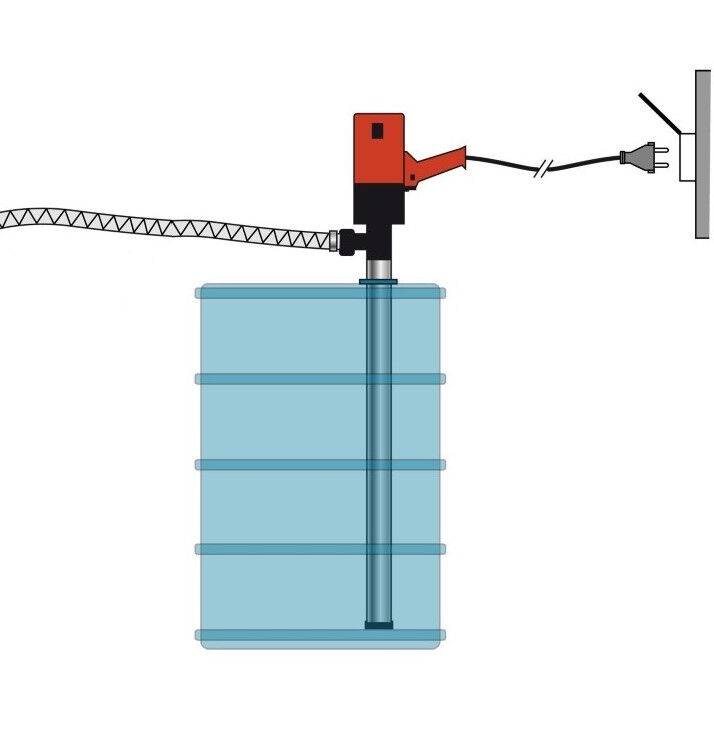 Pompa scos ulei electrica 220V, 700W, capacitate 200l/m, lungime tub aspiratie 90cm, diametru tub aspiratie 40mm