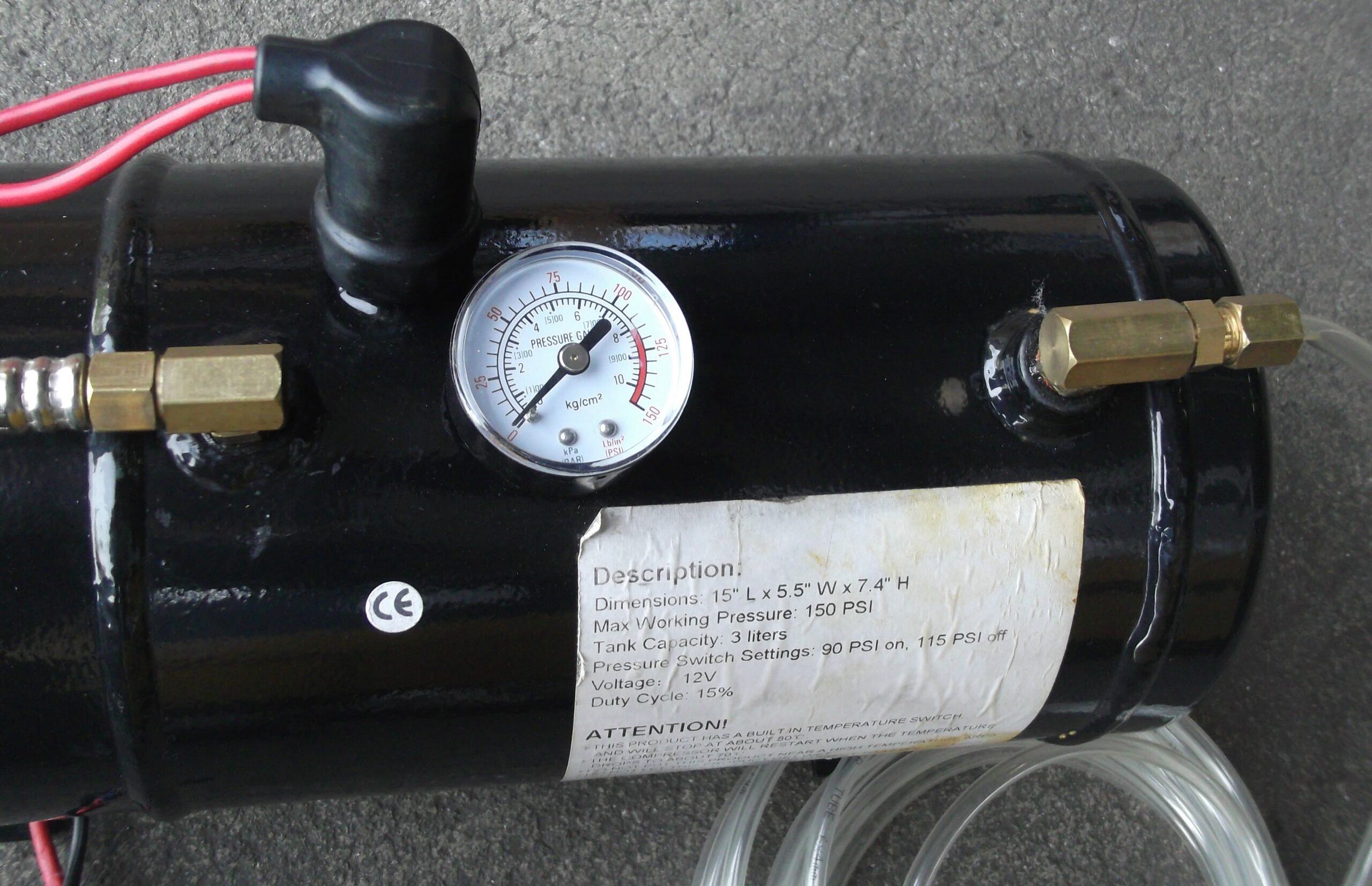 Compresor aer 12V, 240W, 8bar / 150PSI, rezervor aer 3 litri pentru claxoane pe aer