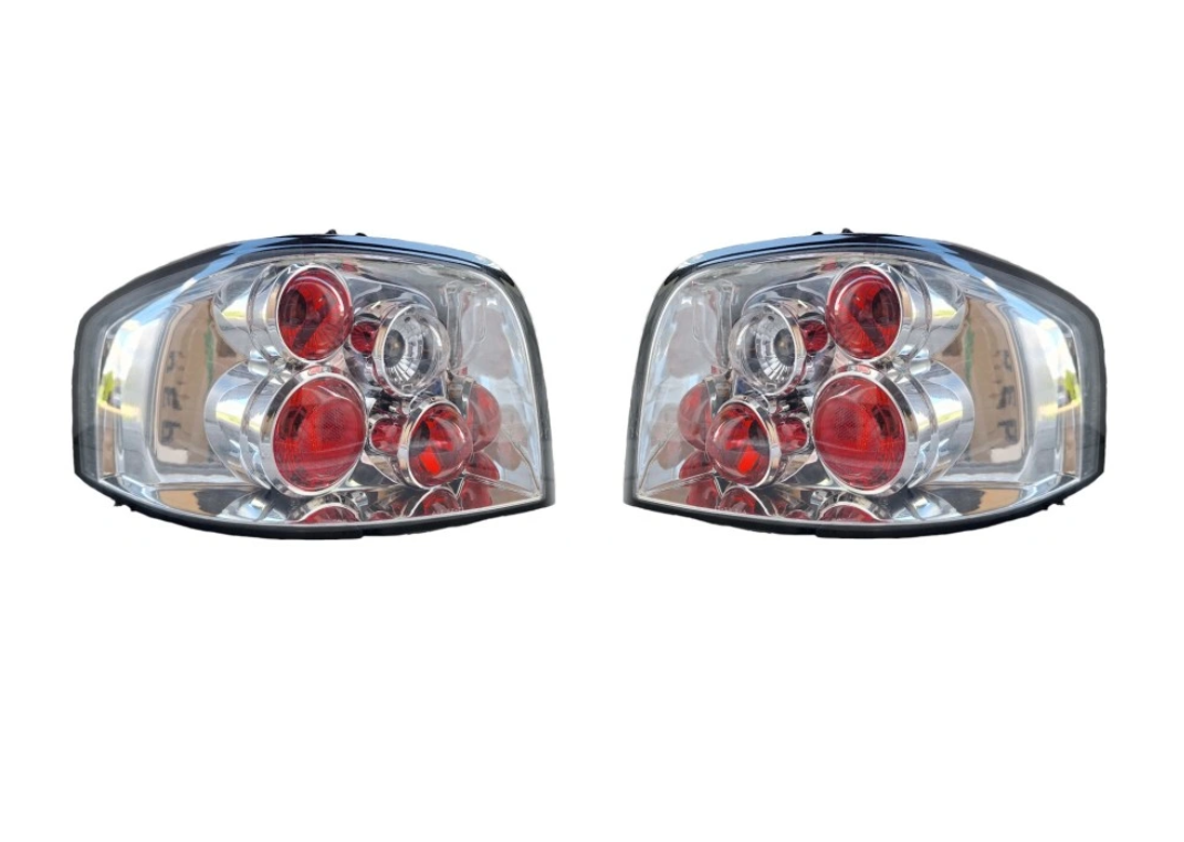 Set stopuri spate, lampa Audi A3 (8p), 05.2003-04.2008, model: 3 usi, tuning, montare spate, stanga+dreapta, transparent, argintiu; cu locas bec; tuning; Taiwan