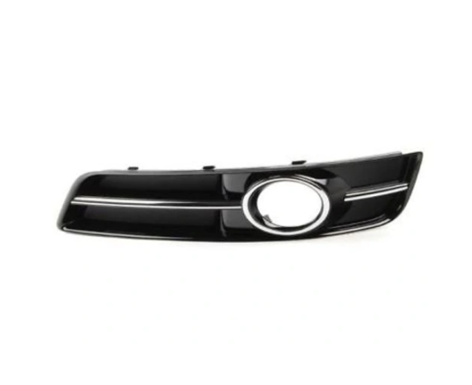Grila bara protectie, spoiler Audi A3 (8p), 04.2008-10.2012, montare fata, stanga, inchis; cu ornament cromat; cu gaura lampa de ceata, RapidAuto